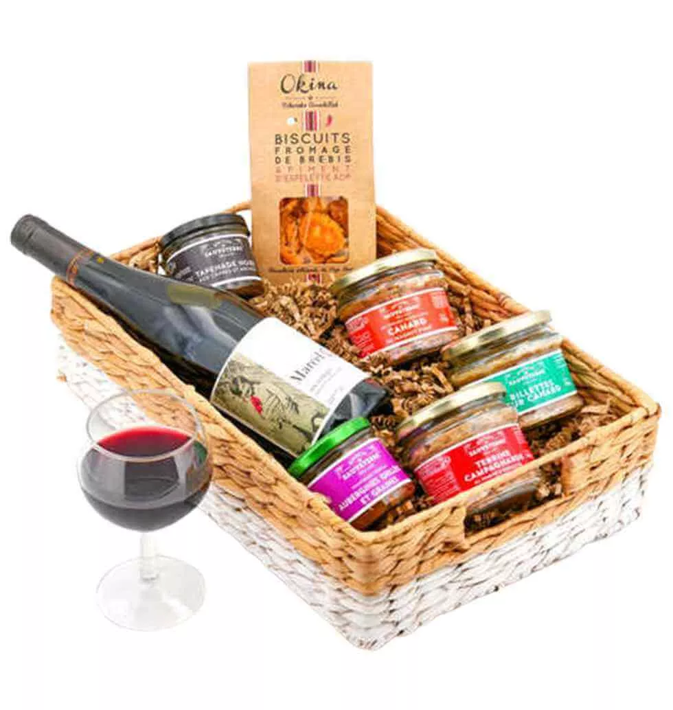 French Wine and Snack Gift Tray